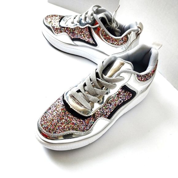 Dadawen Shoes Dadawensilver Glitter Sneakers Platform Wedge New Wt